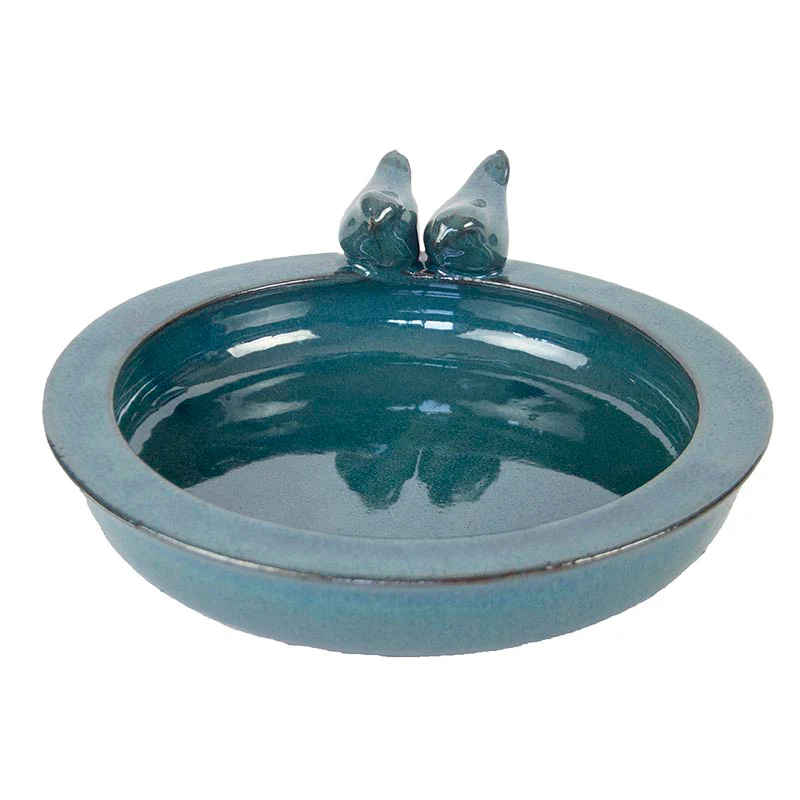 FB489 - BIRD BATH CERAMIC ROUND (GREEN)
