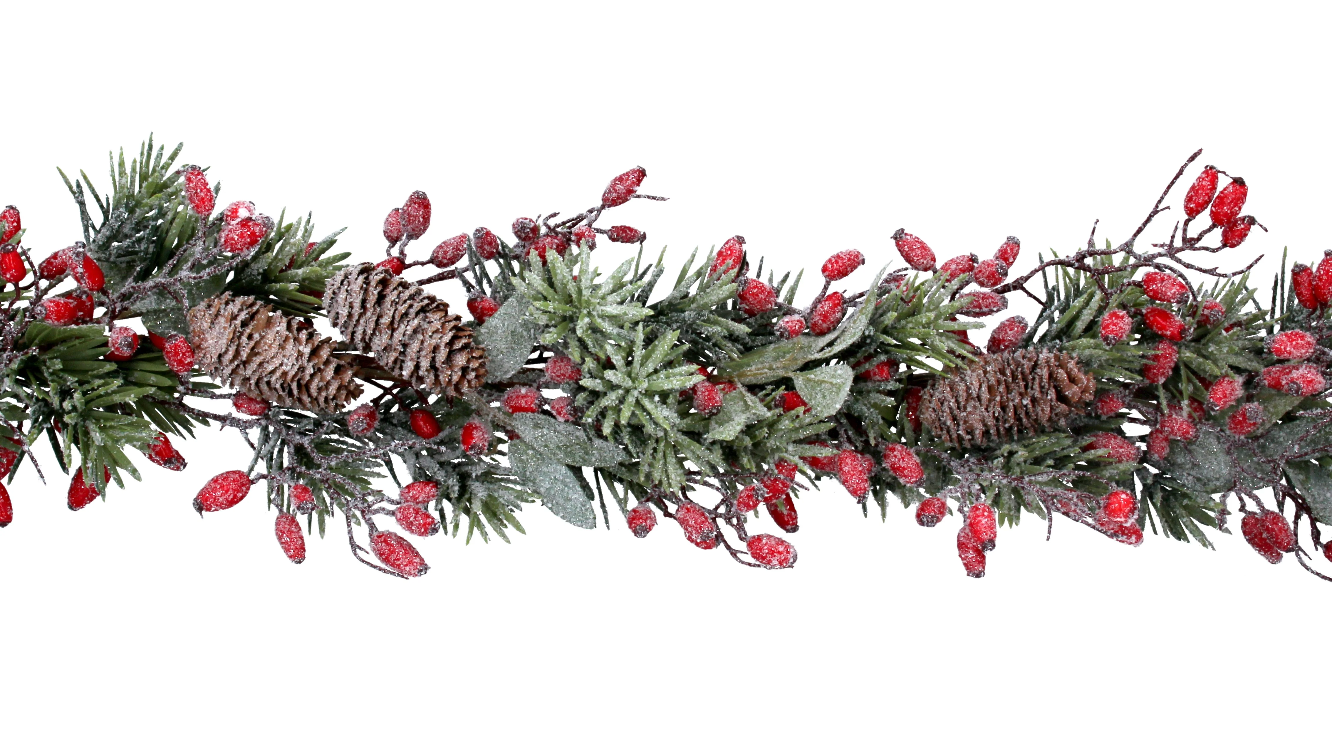 Frosted Fir Garland w Rosehips