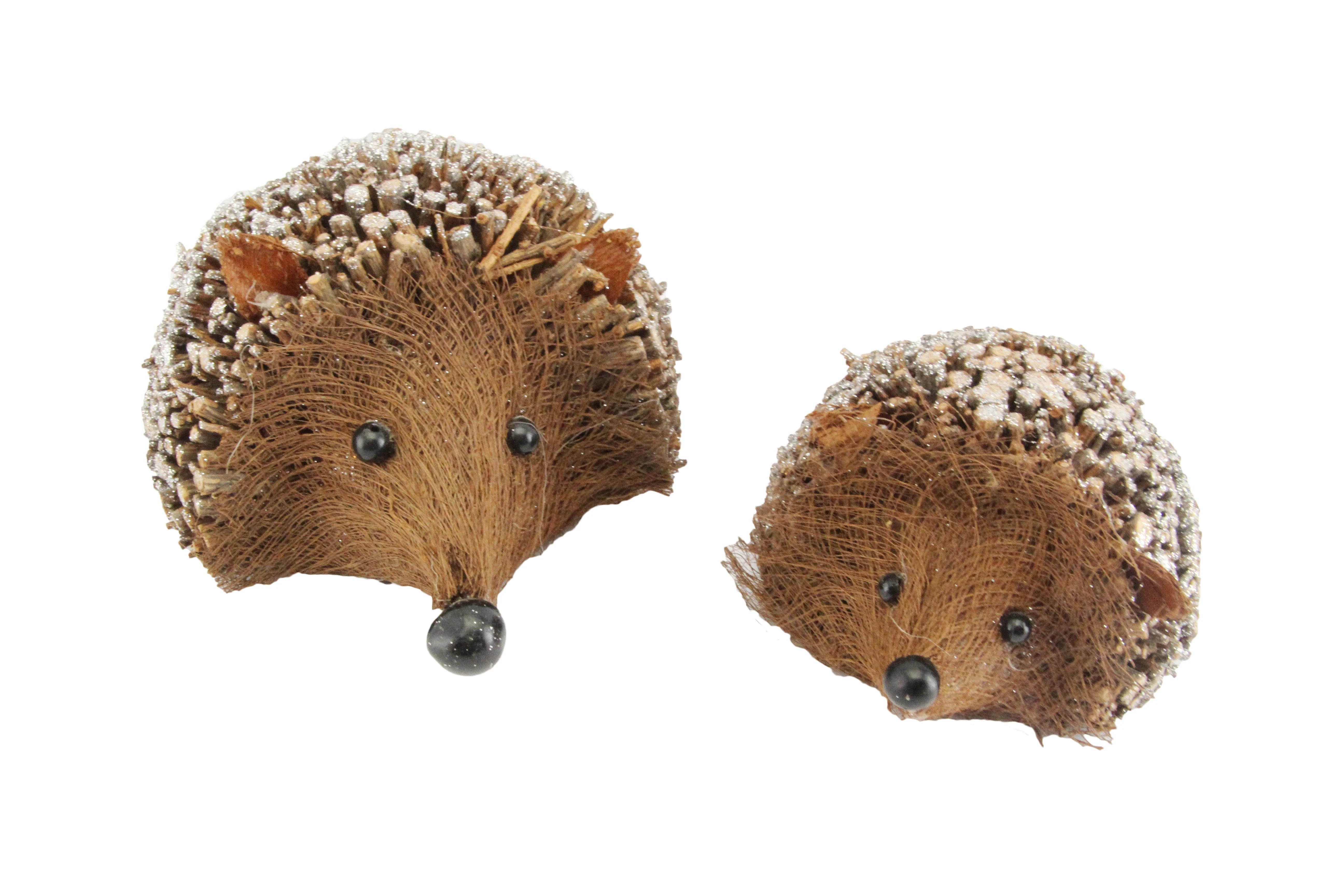 Twig Hedgehog Orn w Glitter Medium