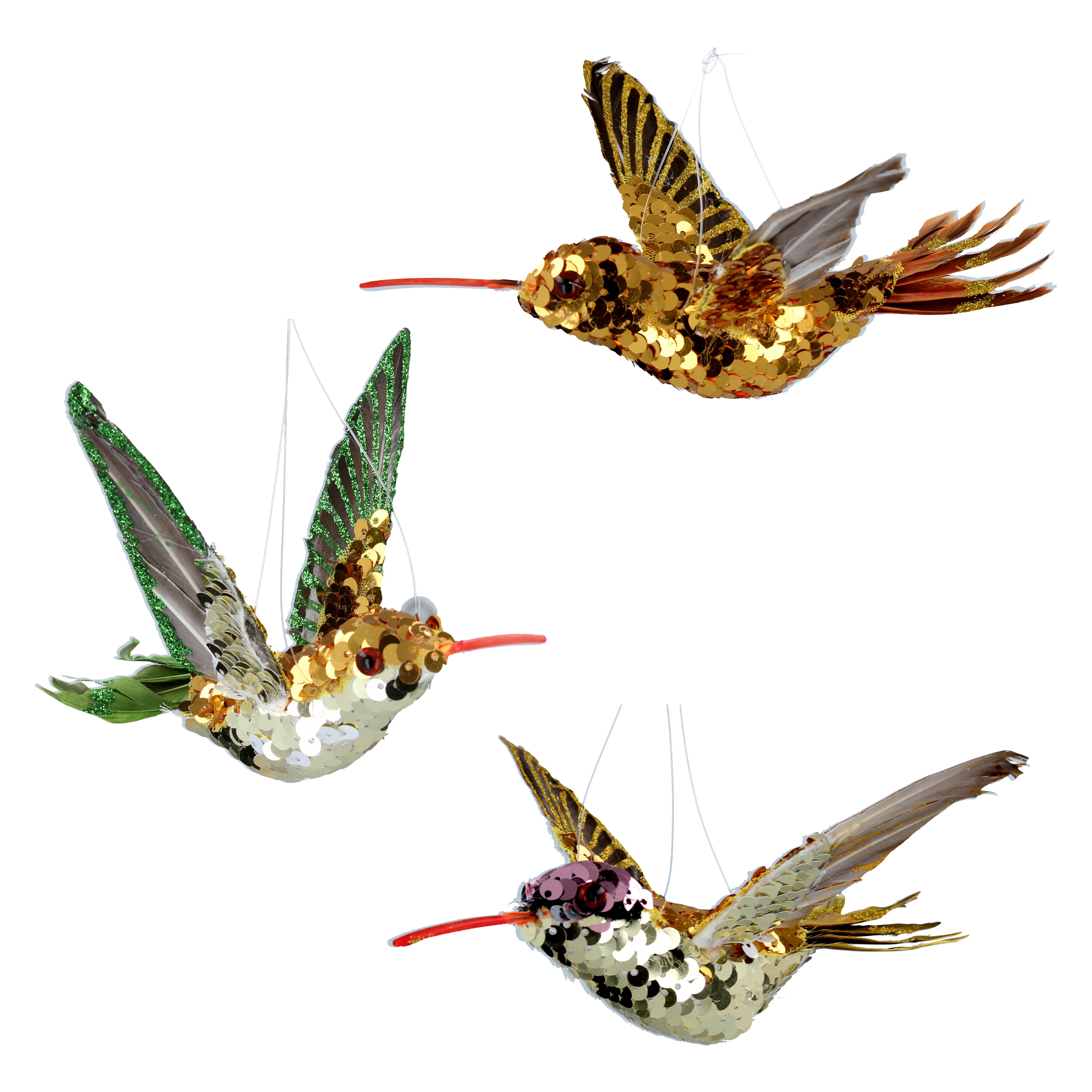 Sequin Flying Hummingbird Dec, 3as